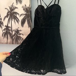 Black Soft Lacey Suede Hollister Dress